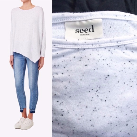 NWOT Seed Heritage Asymmetrical Long Sleeve Top - Picture 1 of 5